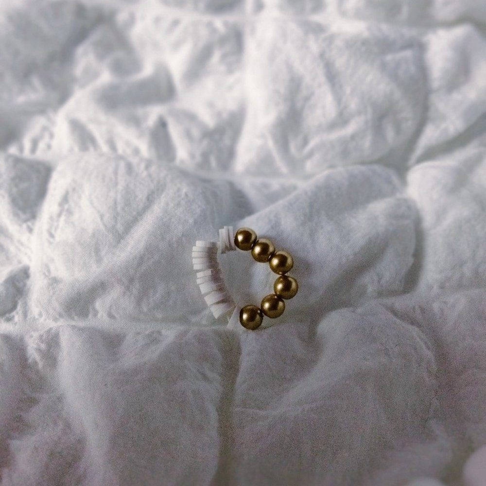 Gold and white half ring